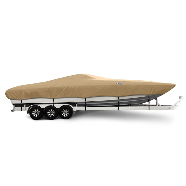 Eevelle Boat Cover INFLATABLE, Outboard Fits 16ft 6in L up to 76in W Khaki SFINF1676B-KHA - main